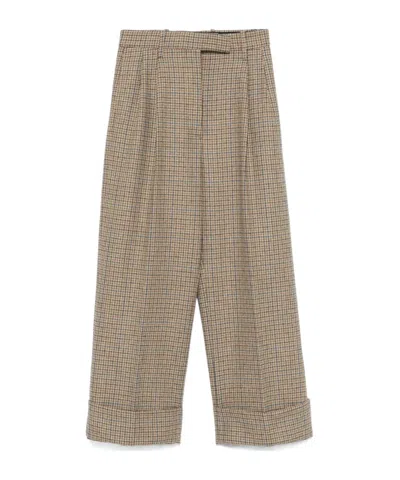 Thom Browne Ginclub Check Cheviot Tweed Trousers In Brown