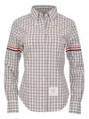 Thom Browne Long Sleeve Gingham Check Shirt In Gray