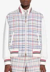 Thom Browne Gingham Check Bomber Jacket In Multicolor