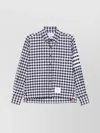 Thom Browne Navy Blue Check Shirts In Blue