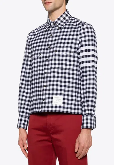 THOM BROWNE GINGHAM CHECK LONG-SLEEVED SHIRT