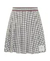 THOM BROWNE GINGHAM-CHECK PLEATED MINISKIRT