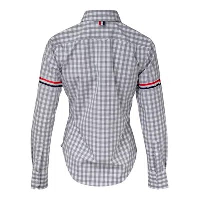 Thom Browne Gingham Check Poplin Armband Shirt Women In Blue