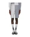 Thom Browne Gingham Check Tailored Shorts In White