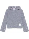 Thom Browne Gingham-check Tweed Jacket In Gray