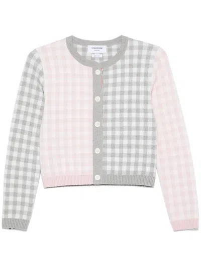 THOM BROWNE GINGHAM-CHECK WOOL CARDIGAN