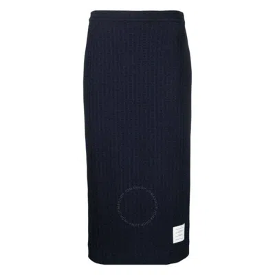 THOM BROWNE THOM BROWNE GINGHAM JACQUARD COTTON MIDI SKIRT