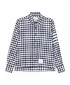 Thom Browne Navy Blue Check Shirts In Blue