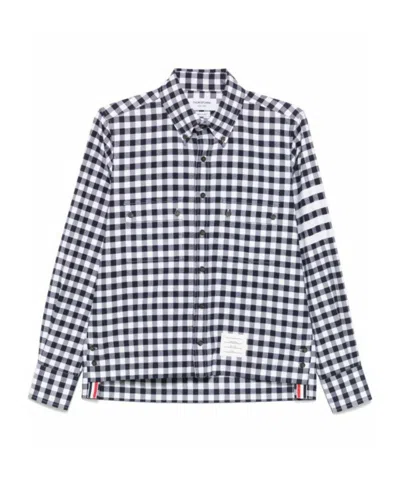 THOM BROWNE THOM BROWNE GINGHAM-PATTERN BUTTONED SHIRT