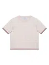 Thom Browne Gingham-pattern Short-sleeve Sweater In Neutral