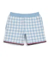 Thom Browne Gingham Split-hem Shorts In Blue
