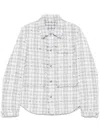 Thom Browne Gingham Tweed Jacket In Gray