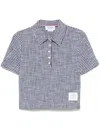 Thom Browne Gingham Cotton Tweed Polo