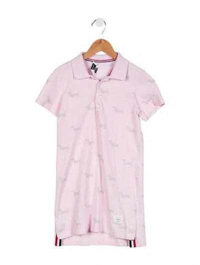 Pre-owned Thom Browne Kids' Girls' Printed Dress In Pink
