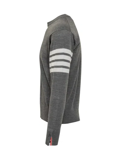 Thom Browne Gironeck Mini Sweater In Med Grey