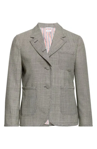 Thom Browne Glen Plaid Funmix Fresco Wool Crop Sport Coat In Blue