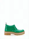 Thom Browne Glossy Green Pvc Boots With Chunky Sole And Tricolor Accents In Green