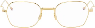 THOM BROWNE GOLD RECTANGULAR GLASSES