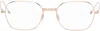 Thom Browne Gold Titanium Rectangular Glasses In Gold