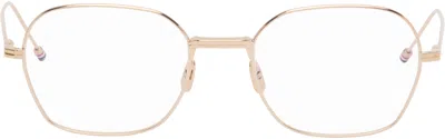 Thom Browne Gold Titanium Rectangular Glasses