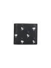 Thom Browne Embroidered Stripe Card Holder In Black