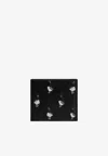 Thom Browne Goose Embroidered Bi-fold Wallet In Pebbled Leather In Black