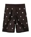 Thom Browne Goose-embroidered Wide-leg Shorts In Brown