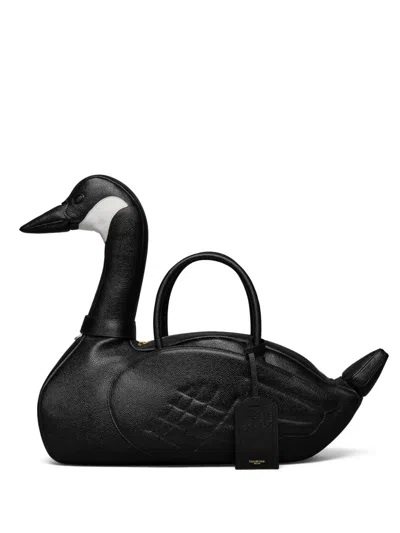 Thom Browne Goose-motif Tote Bag In Black