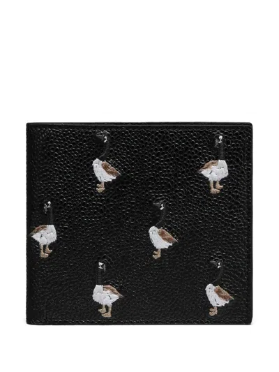 Thom Browne Goose-print Wallet In Black