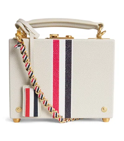Thom Browne Grained Leather Attaché Top-handle Bag In Neutral