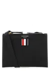 Thom Browne Grained Leather Card Case In Black