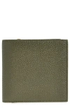 Thom Browne Bi-fold Leather Wallet In Dark Green