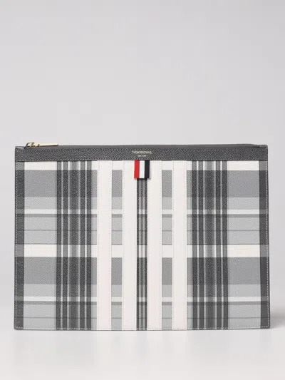 THOM BROWNE THOM BROWNE GRAINY LEATHER DOCUMENT HOLDER,d95548020