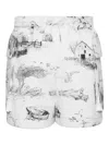 Thom Browne Graphic-print Cargo Shorts In White