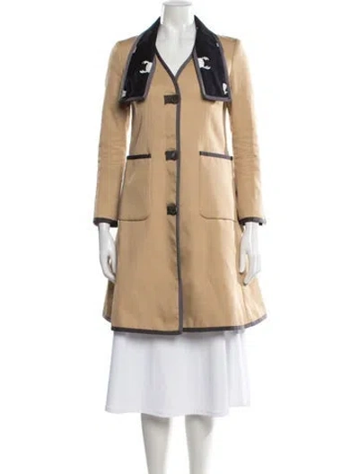 Pre-owned Thom Browne Graphic Print Coat In Neutrals