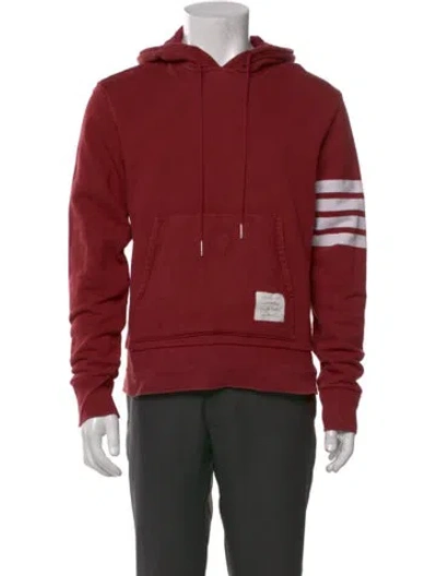 Pre-owned Thom Browne Graphic Print Crew Neck Hoodie In Red