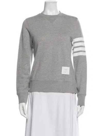 Pre-owned Thom Browne Graphic Print Crew Neck Pullover In Gray