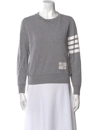 Pre-owned Thom Browne Graphic Print Crew Neck Sweatshirt In Gray
