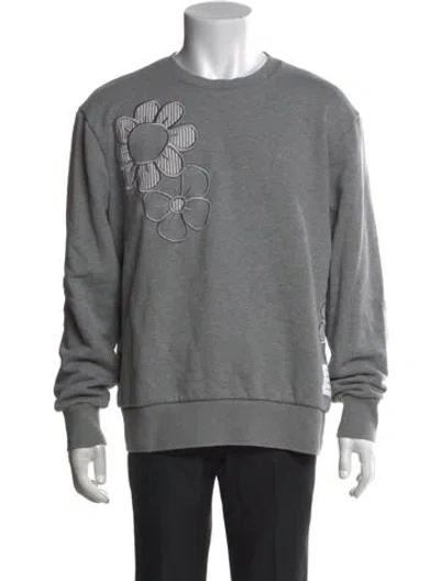 Pre-owned Thom Browne Graphic Print Crew Neck Sweatshirt In Gray