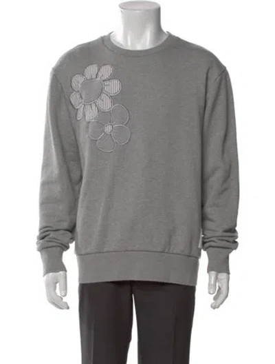 Pre-owned Thom Browne Graphic Print Crew Neck Sweatshirt In Gray