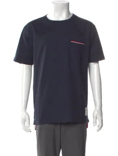 Pre-owned Thom Browne Graphic Print Crew Neck T-shirt In Blue
