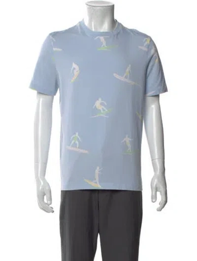 Pre-owned Thom Browne Graphic Print Crew Neck T-shirt In Blue