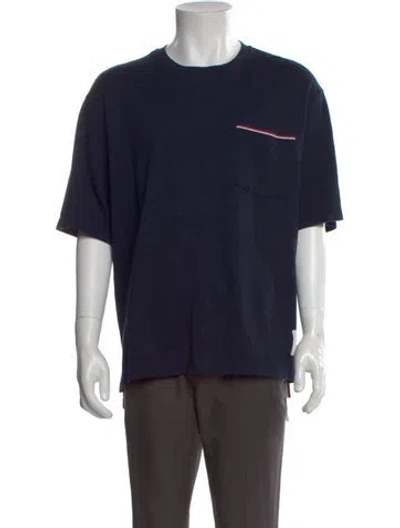 Pre-owned Thom Browne Graphic Print Crew Neck T-shirt In Blue