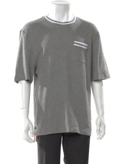 Pre-owned Thom Browne Graphic Print Crew Neck T-shirt In Gray