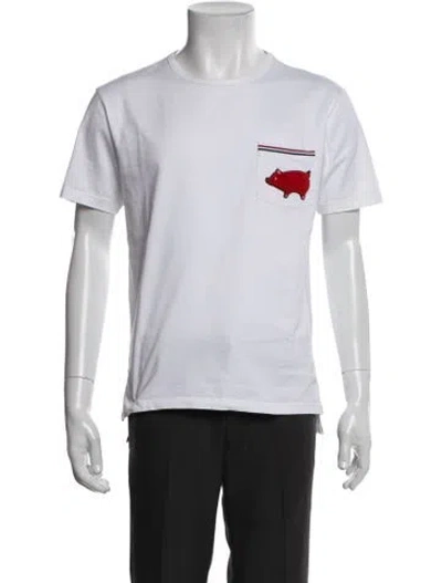 Pre-owned Thom Browne Graphic Print Crew Neck T-shirt In Gray