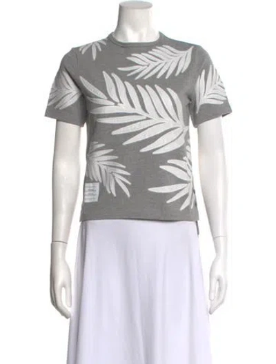 Pre-owned Thom Browne Graphic Print Crew Neck T-shirt In Grey