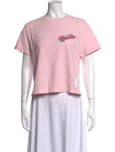 Pre-owned Thom Browne Graphic Print Crew Neck T-shirt In Pink