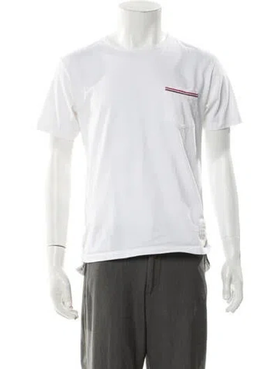 Pre-owned Thom Browne Graphic Print Crew Neck T-shirt In White