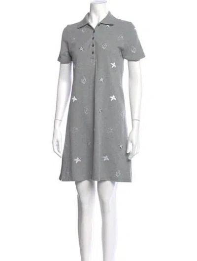 Pre-owned Thom Browne Graphic Print Mini Dress In Gray