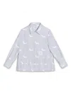 Thom Browne Graphic-print Pleated Shirt In Grey